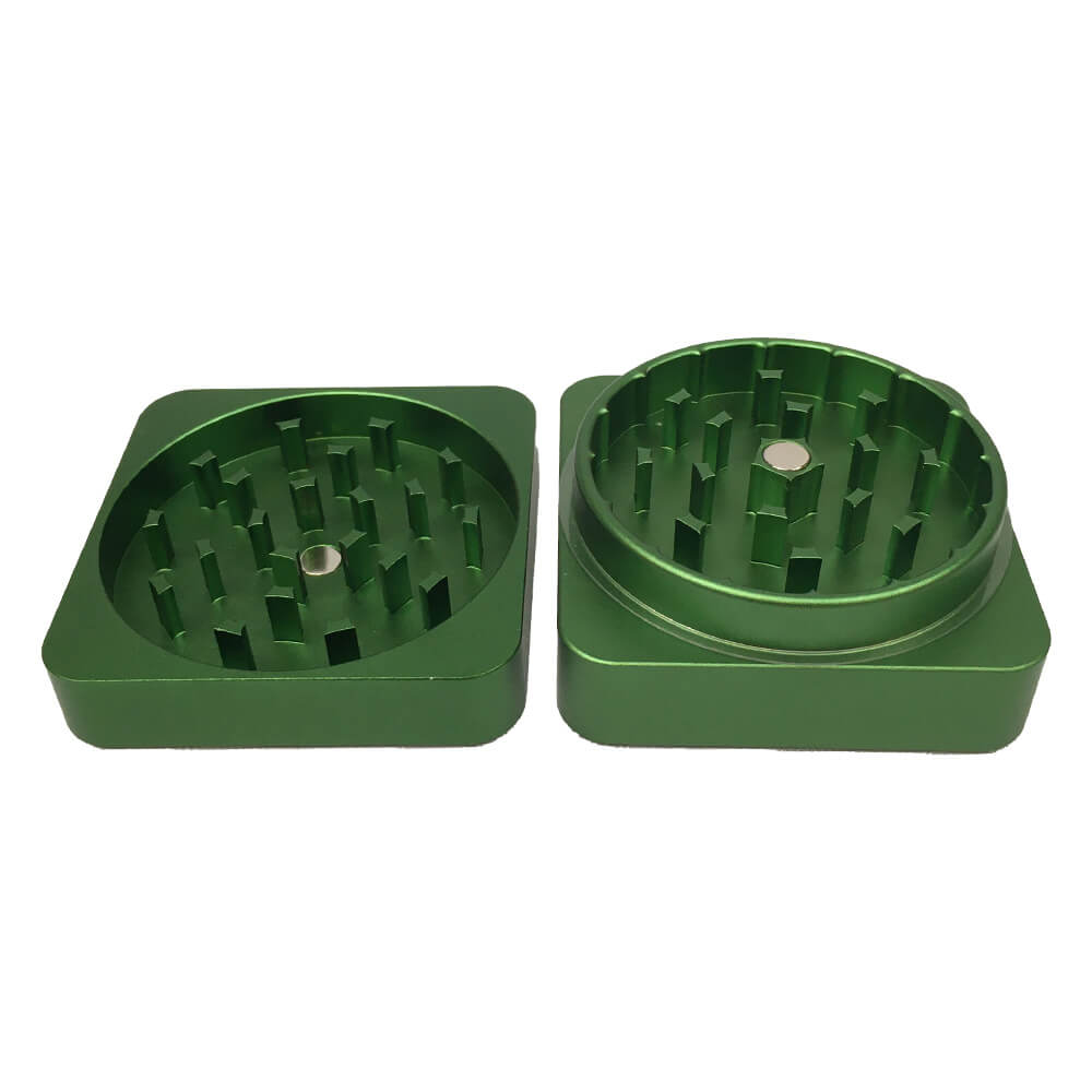 Best Buds Flaches Quadrat Aluminium Grinder 2 Teile (50 mm)