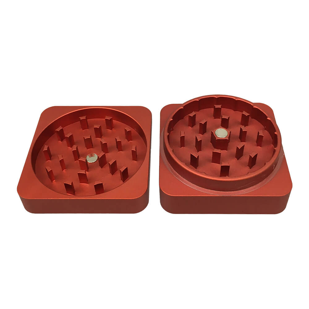 Best Buds Flaches Quadrat Aluminium Grinder 2 Teile (50 mm)