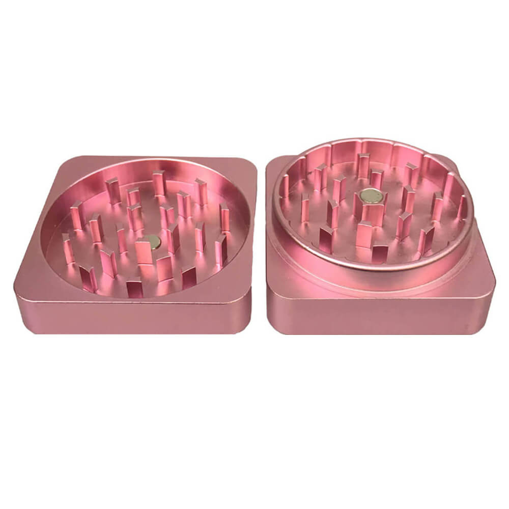 Best Buds Flaches Quadrat Aluminium Grinder 2 Teile (50 mm)