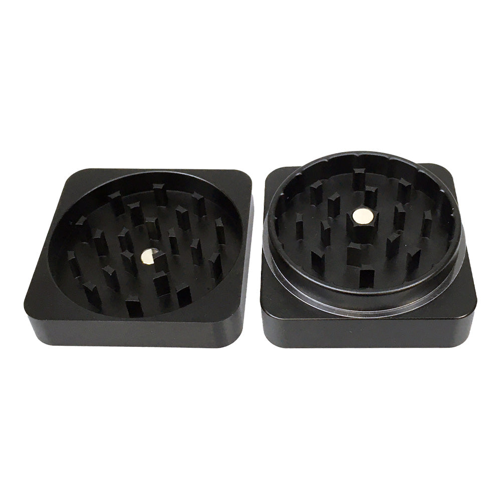 Best Buds Flaches Quadrat Aluminium Grinder 2 Teile (50 mm)