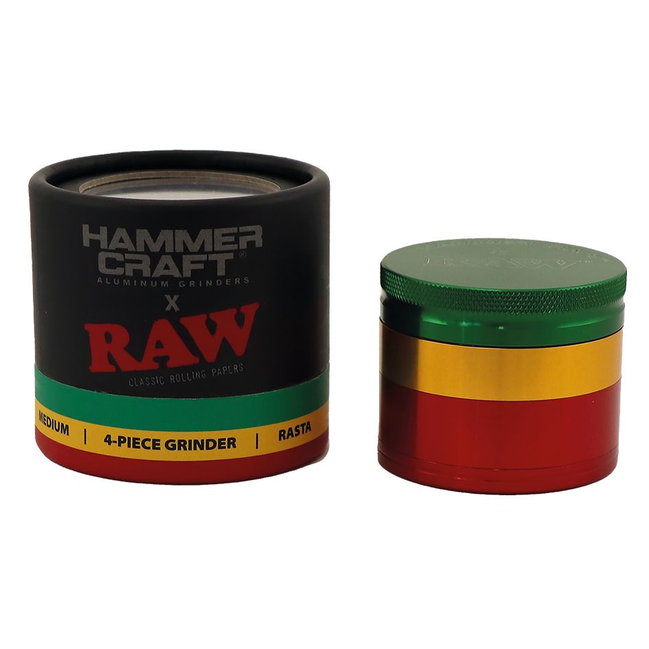 RAW Hammer Craft Medium Aluminium Grinder 4 Teile - 55 mm